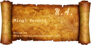 Mingl Arnold névjegykártya